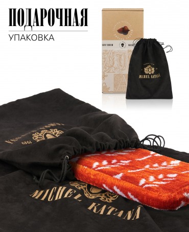 Шелковый (Бахмаль) Клатч-конверт-папка-косметичка HIBISCUS SOMNIUM! (Мечта гибискуса!) THINY_HIBISCUS SOMNIUM!/S